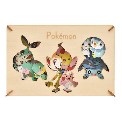 Pokemon Center Original Paper Theater Wood Style Sinnoh Pokemon Japan Figure 4970381511265