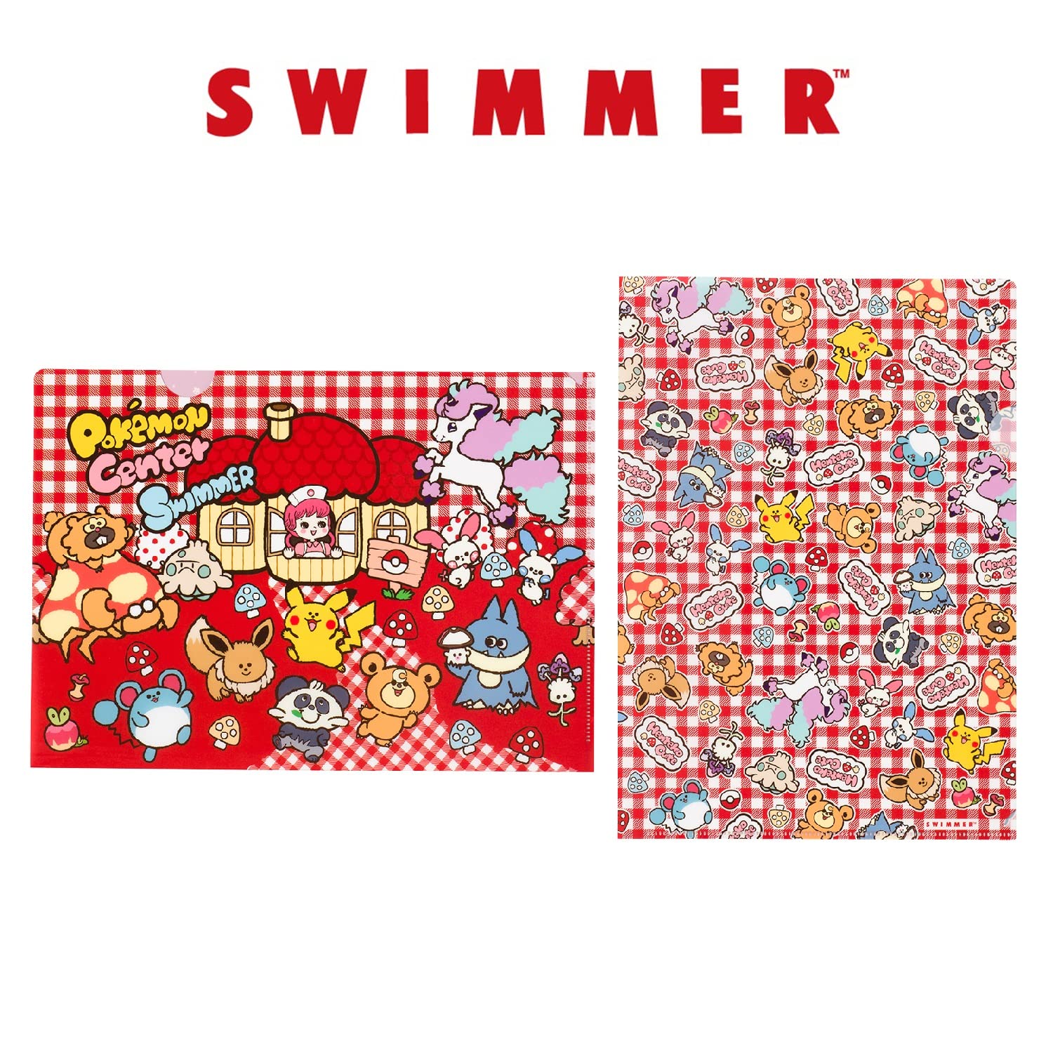 Pokemon Center Original Swimmer A4 Clear File Set Of 2 Henteko Cute- Japan Figure Store - #1 Bring To You The Best Japanese Goods