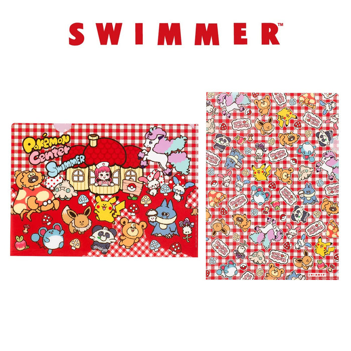 Pokemon Center Original Swimmer A4 Clear File Set Of 2 Henteko Cute- Japan Figure Store - #1 Bring To You The Best Japanese Goods