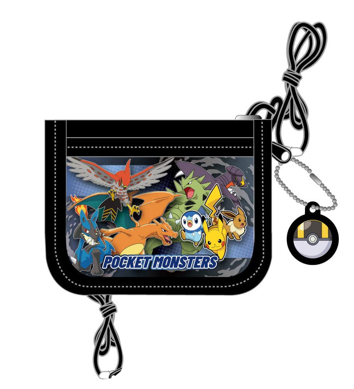 Pokemon Center Original Wallet With Neck Band Black- Japan Figure Store - #1 Bring To You The Best Japanese Goods
