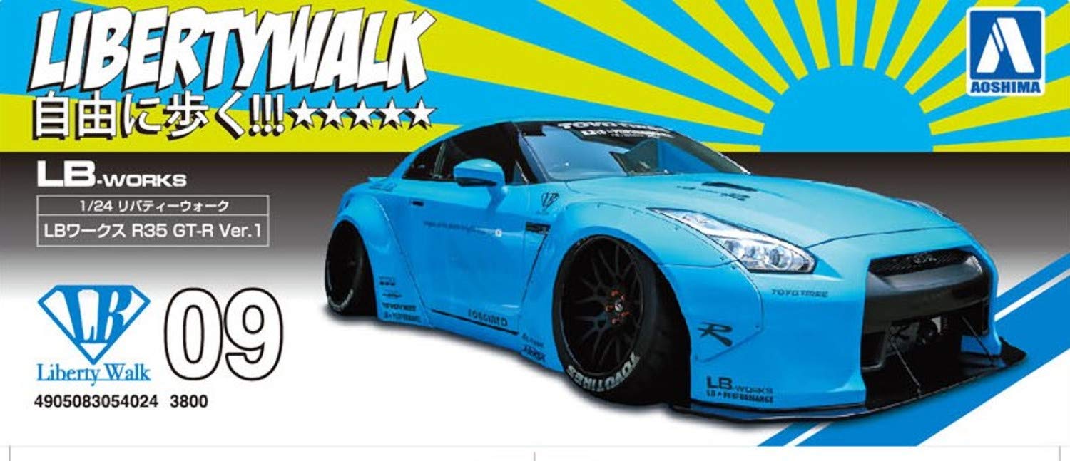AOSHIMA Liberty Walk 1/24 Nissan R35 Gt-R Ver.1 Plastic Model- Japan Figure Store - #1 Bring To You The Best Japanese Goods