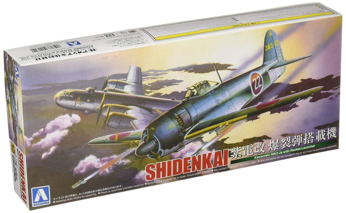 AOSHIMA 11720 Kawanishi N1K2-Ja Shiden Kai With Rocket Launcher 1/72 Scale Kit- Japan Figure Store - #1 Bring To You The Best Japanese Goods