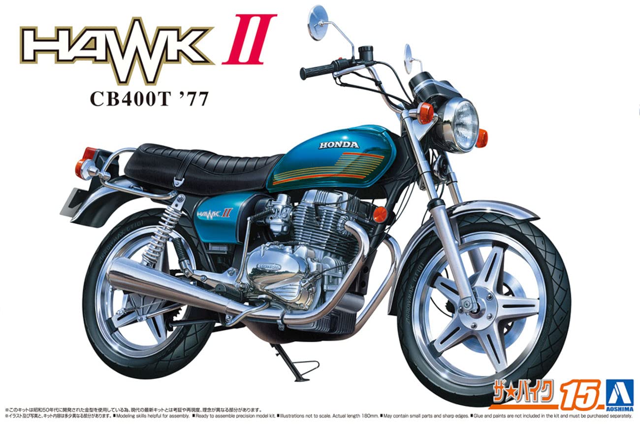 AOSHIMA - The Bike 1/12 Honda Cb400T Hawk-Ii '77 Plastic Model- Japan Figure Store - #1 Bring To You The Best Japanese Goods