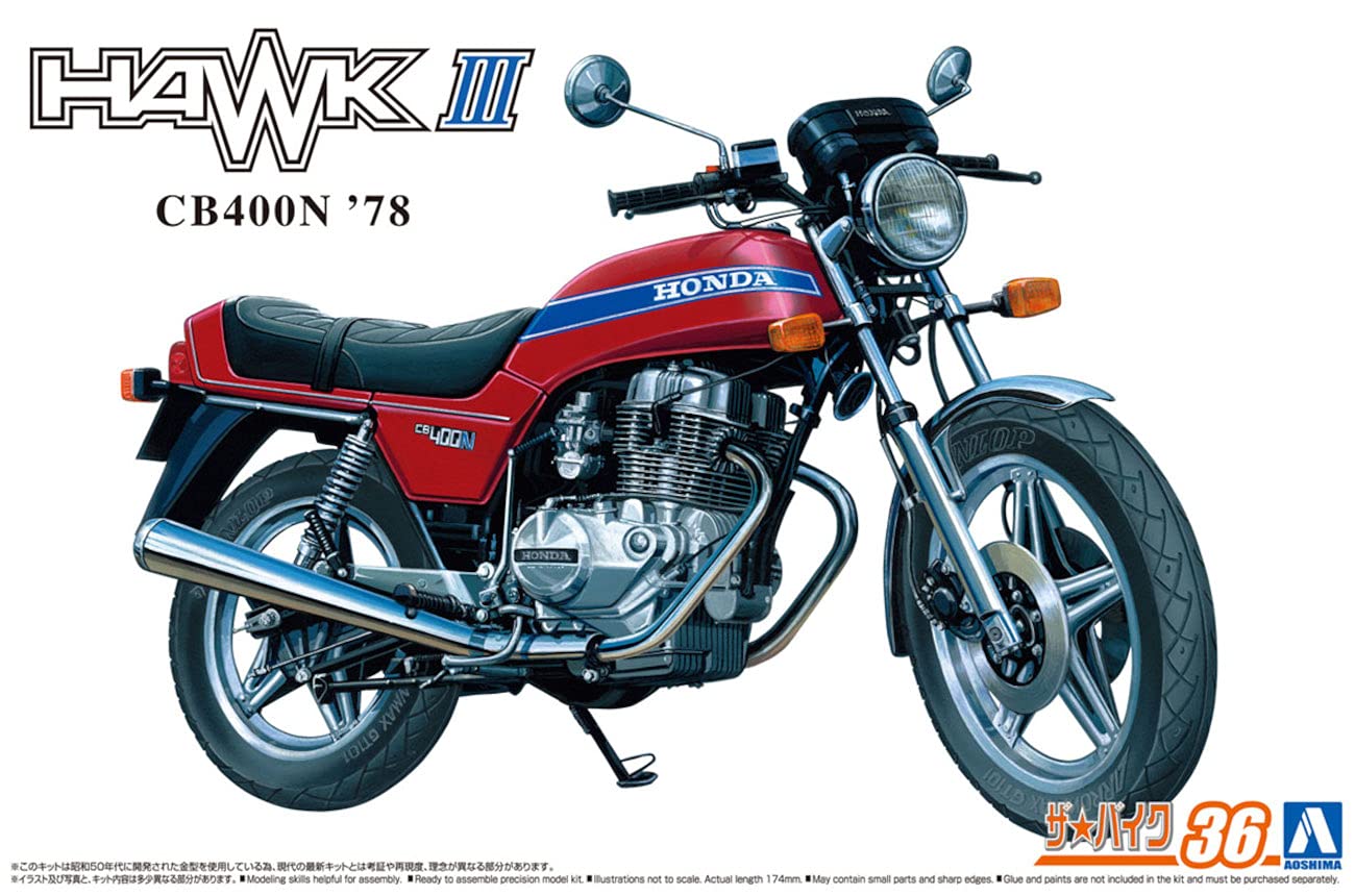 AOSHIMA - Bike No.36 1/12 Honda Cb400N Hawk-Iii '78 Plastic Model- Japan Figure Store - #1 Bring To You The Best Japanese Goods