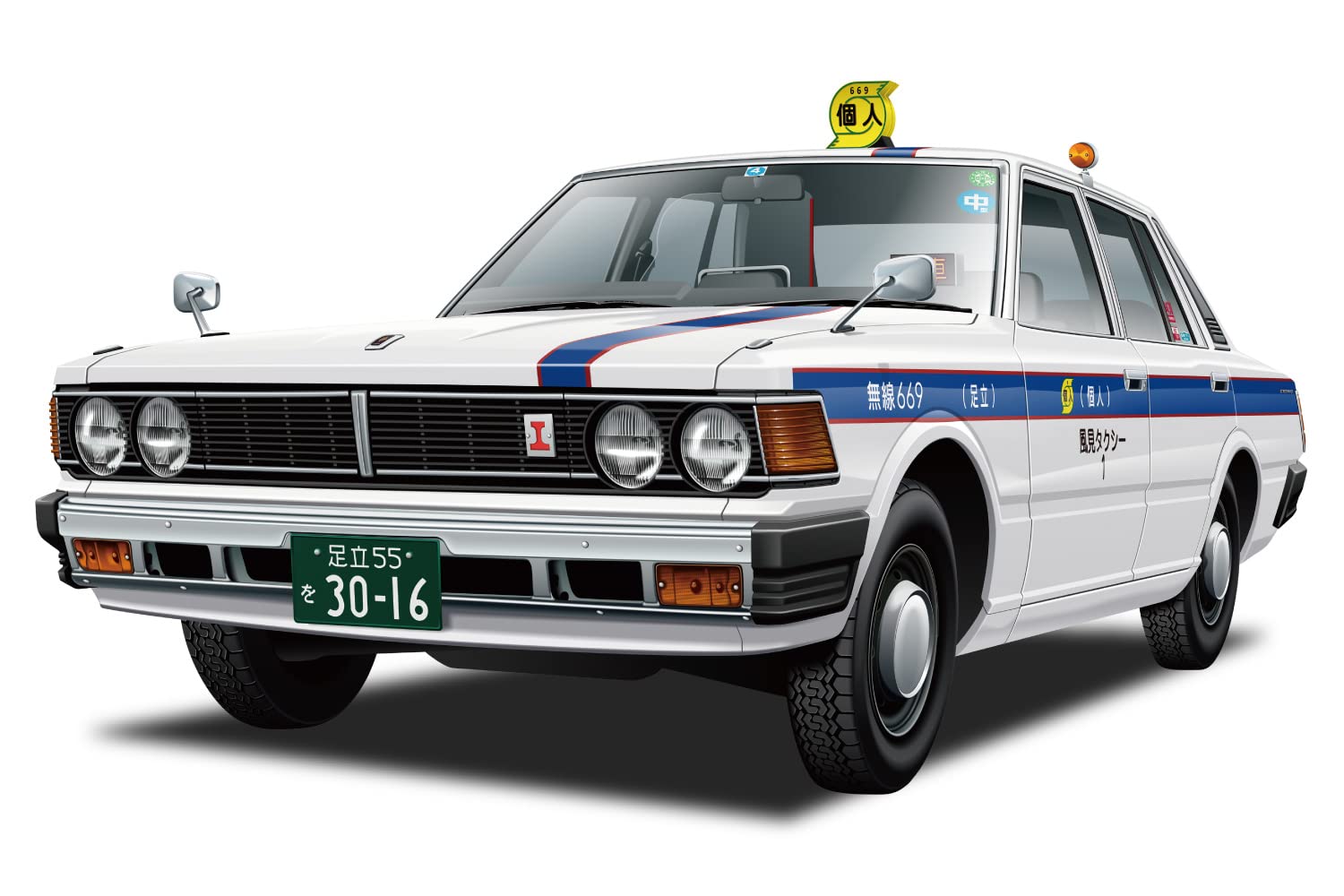 AOSHIMA The Model Car 1/24 430Cedric Sedan 200Stg Private Taxi Plastic Model- Japan Figure Store - #1 Bring To You The Best Japanese Goods