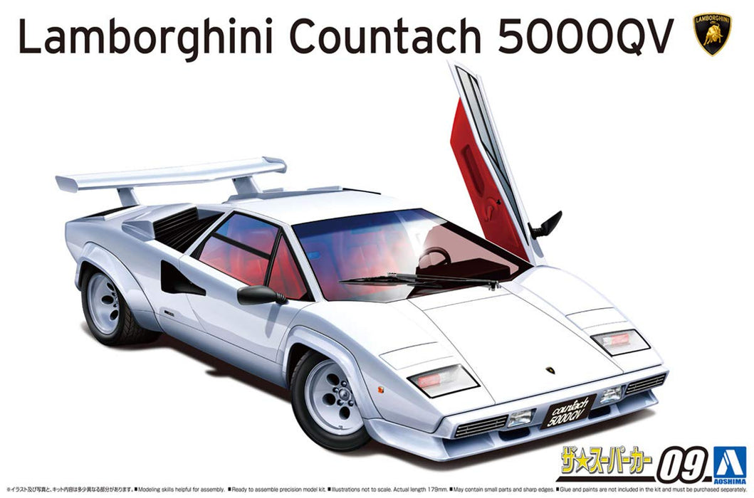 Qingdao Bunka Kyozaisha 1/24 The Supercar Series No.9 1985 Lamborghini Countach 5000Qv Plastic Model- Japan Figure Store - #1 Bring To You The Best Japanese Goods