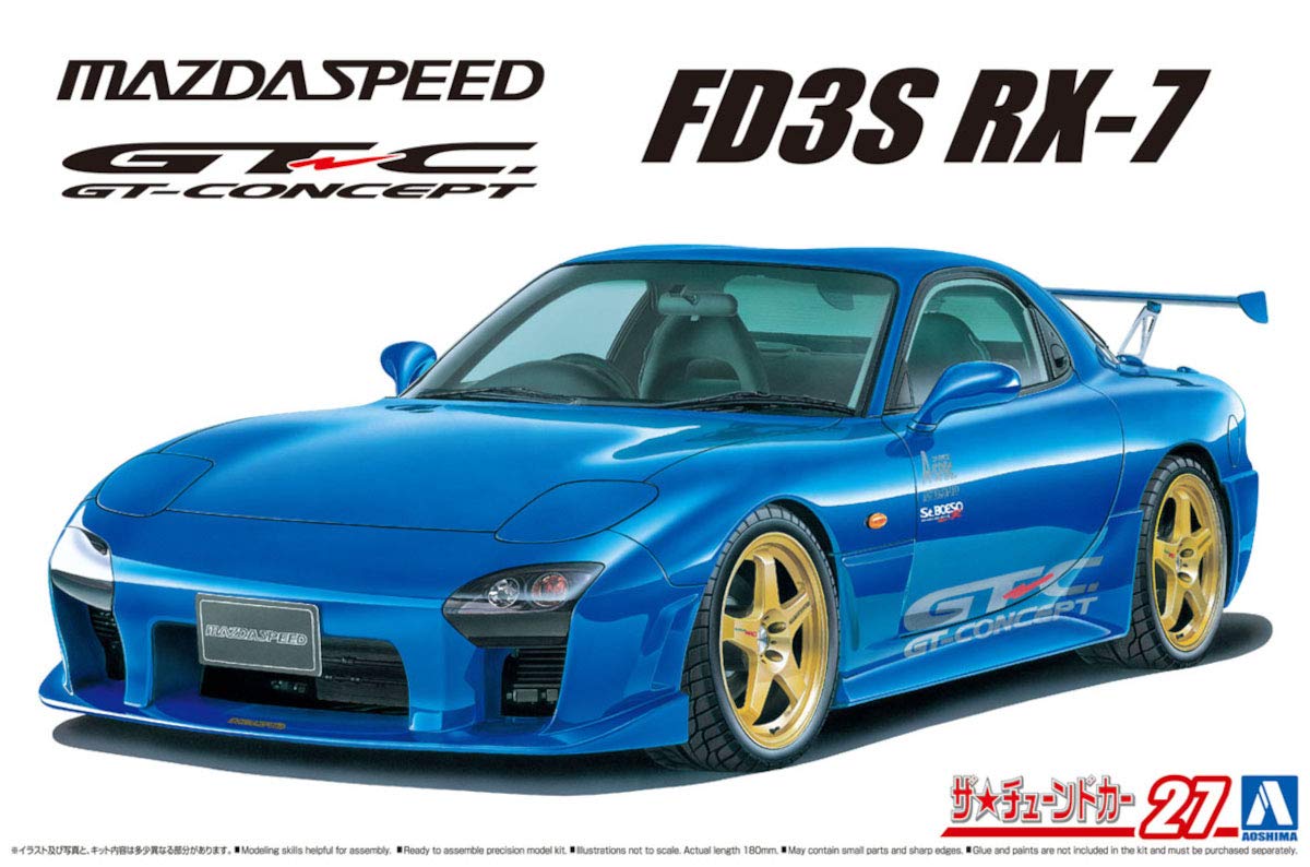 AOSHIMA The Tuned Car 1/24 Mazdaspeed Fd3S Rx-7 A-Spec Gt-C '99 Mazda Plastic Model- Japan Figure Store - #1 Bring To You The Best Japanese Goods