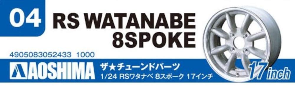 AOSHIMA Tuned Parts 1/24 Rs Watanabe 8Spoke 17Inch Tire & Wheel Set- Japan Figure Store - #1 Bring To You The Best Japanese Goods