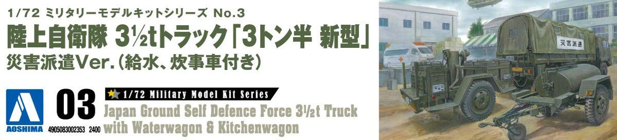 AOSHIMA Military Model Kit 1/72 Jgsdf Japan Ground Self Defence Force 3 1/2T Truck Plastic Model- Japan Figure Store - #1 Bring To You The Best Japanese Goods