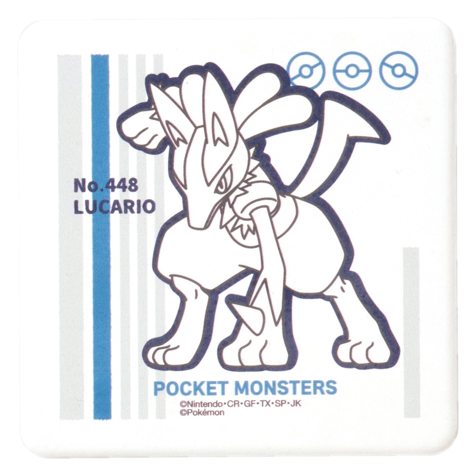 Kaneshotouki Lucario Water Absorbing Coaster 10cm 145513- Japan Figure Store - #1 Bring To You The Best Japanese Goods