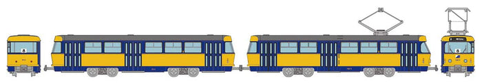 Tomytec Railway Collection Iron Collection Leipzig Tram Tatra T4+B4 Japan Diorama Set- Japan Figure Store - #1 Bring To You The Best Japanese Goods