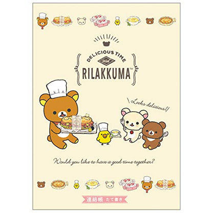San-X Rilakkuma B5 Vertical Contact Book - Delicious Time NY27301- Japan Figure Store - #1 Bring To You The Best Japanese Goods