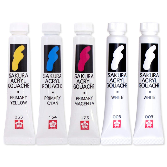Sakura Crepas Paint Acrylic Gouache Set Of 2 - Japan - 3 Primary Colors + White Agw5W2- Japan Figure Store - #1 Bring To You The Best Japanese Goods