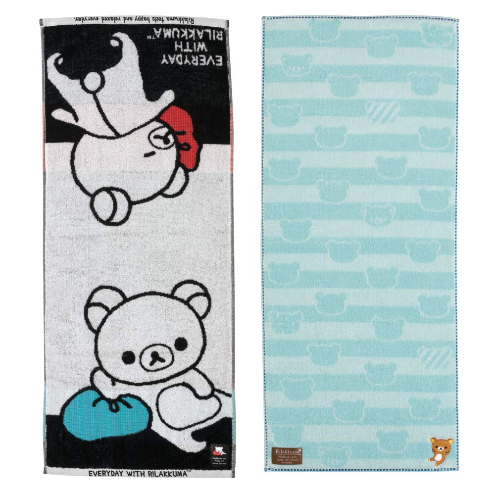 San-X Rilakkuma Black Face Towel Premium Quality Size Cm17201- Japan Figure Store - #1 Bring To You The Best Japanese Goods
