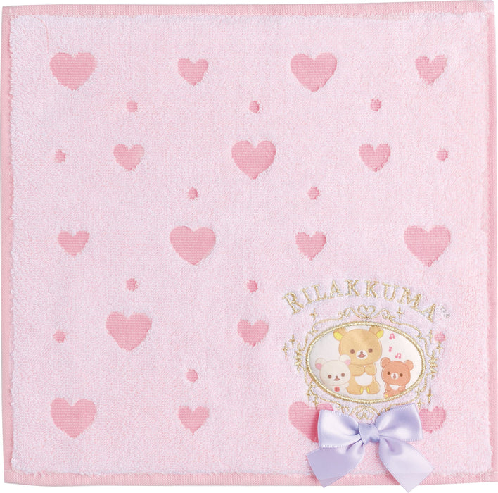 San-X Rilakkuma Mini Towel in Pink Compact Size - Cm39501- Japan Figure Store - #1 Bring To You The Best Japanese Goods