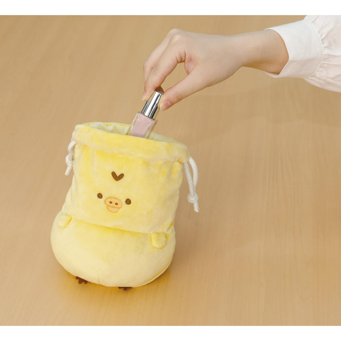 San-X Rilakkuma Kiiroitori Drawstring Purse Pom Poko Kyomgurumi Style CA44902- Japan Figure Store - #1 Bring To You The Best Japanese Goods