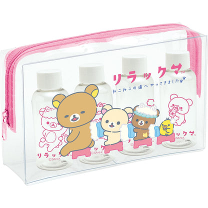 San-X Rilakkuma Cat Neko No Yu Travel Pouch Set - Compact Luggage Organizer- Japan Figure Store - #1 Bring To You The Best Japanese Goods