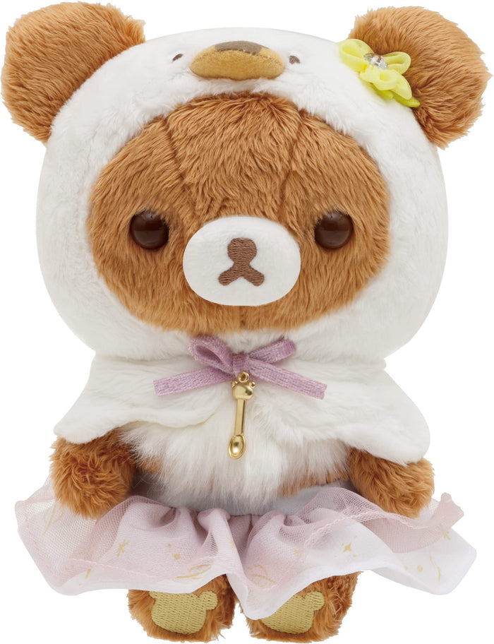 San-X Rilakkuma Swan and Golden Flower Plush Toy - Chiroikoguma MF87001- Japan Figure Store - #1 Bring To You The Best Japanese Goods