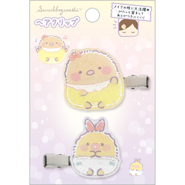 San-X Sumikko Gurashi Japan Hair Clip Tonkatsu & Shrimp Tail Fe37505- Japan Figure Store - #1 Bring To You The Best Japanese Goods