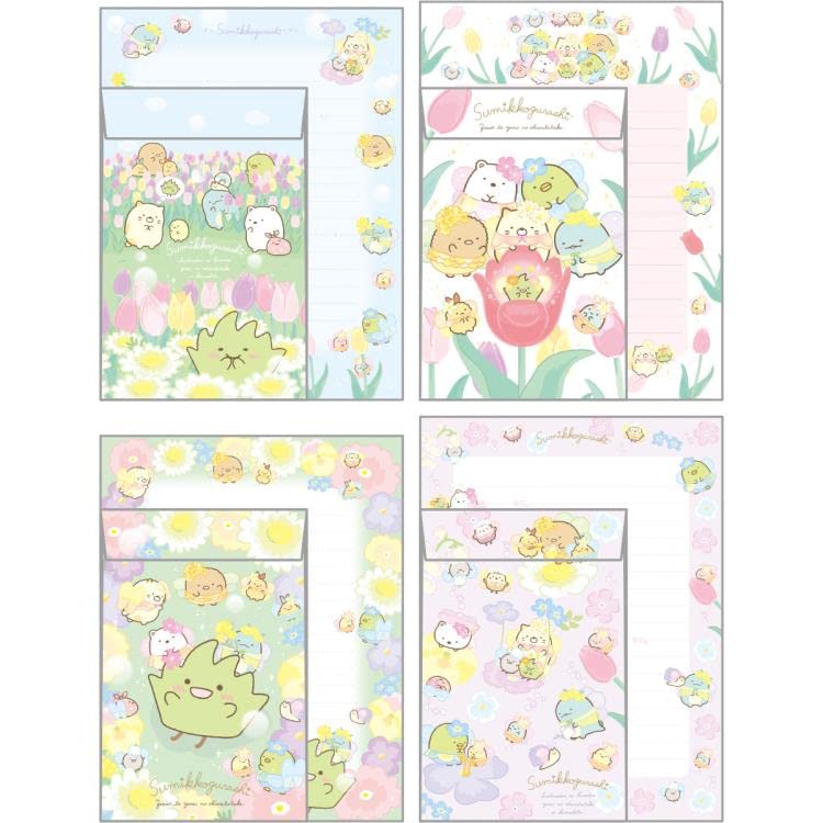 San-X Sumikko Gurashi Japan Stationery Envelopes 4 Types Lh78101 Zasso Yosei Flower Garden- Japan Figure Store - #1 Bring To You The Best Japanese Goods