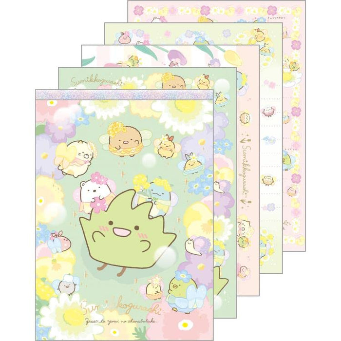 San-X Sumikko Gurashi Mh15102 Memo Pad Zassou Yosei Flower Garden Japan- Japan Figure Store - #1 Bring To You The Best Japanese Goods