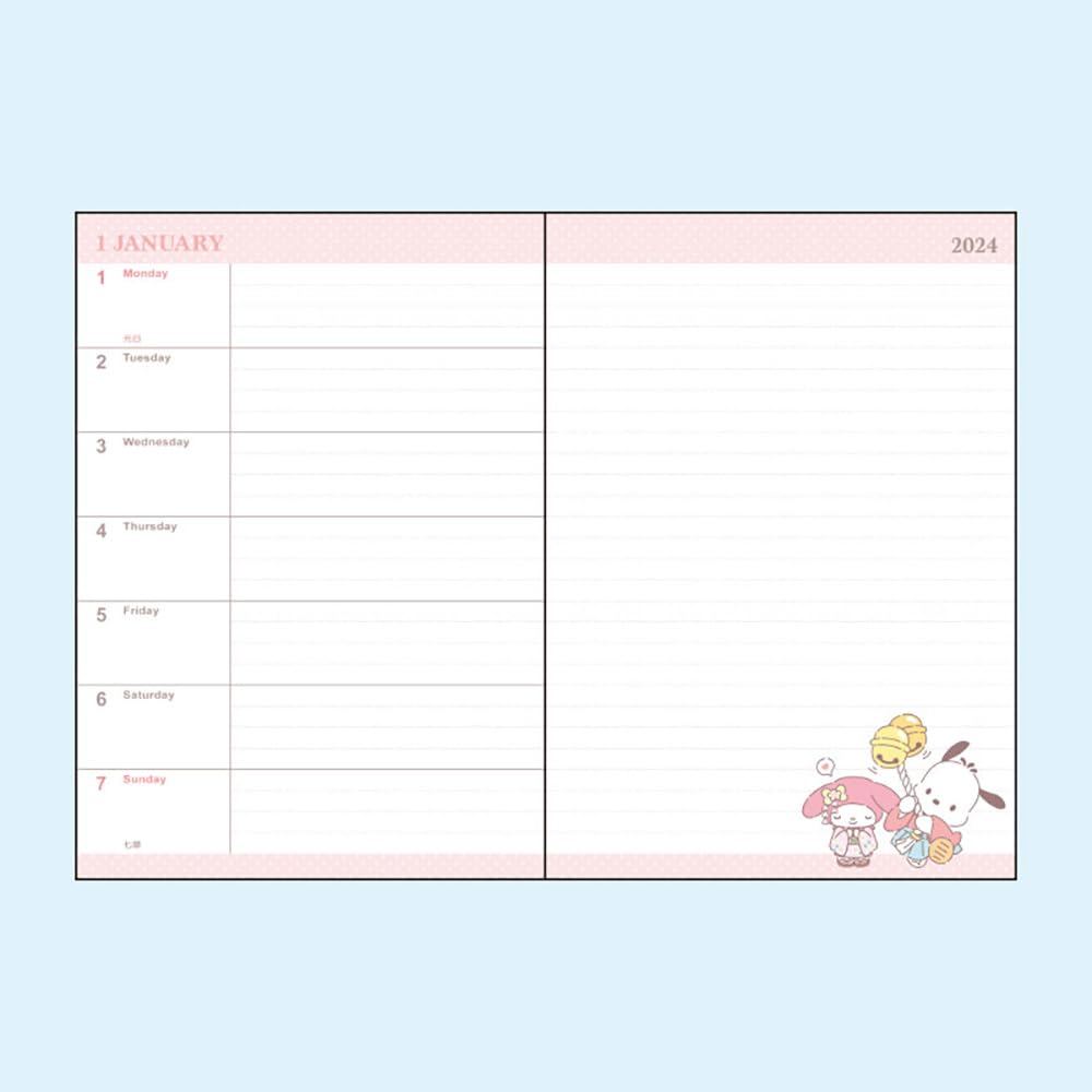 Sanrio 2024 704318 B6 Diary Horizontal Ruled Japan Characters- Japan Figure Store - #1 Bring To You The Best Japanese Goods
