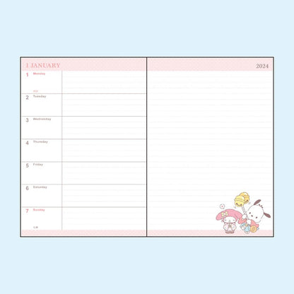 Sanrio 2024 704318 B6 Diary Horizontal Ruled Japan Characters- Japan Figure Store - #1 Bring To You The Best Japanese Goods