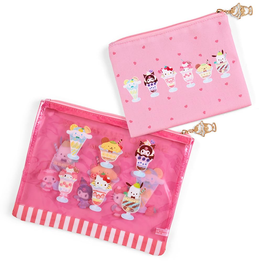 Sanrio Characters Flat Pouch Set Of 2 - Sanrio Parfait (Japan) 253774- Japan Figure Store - #1 Bring To You The Best Japanese Goods