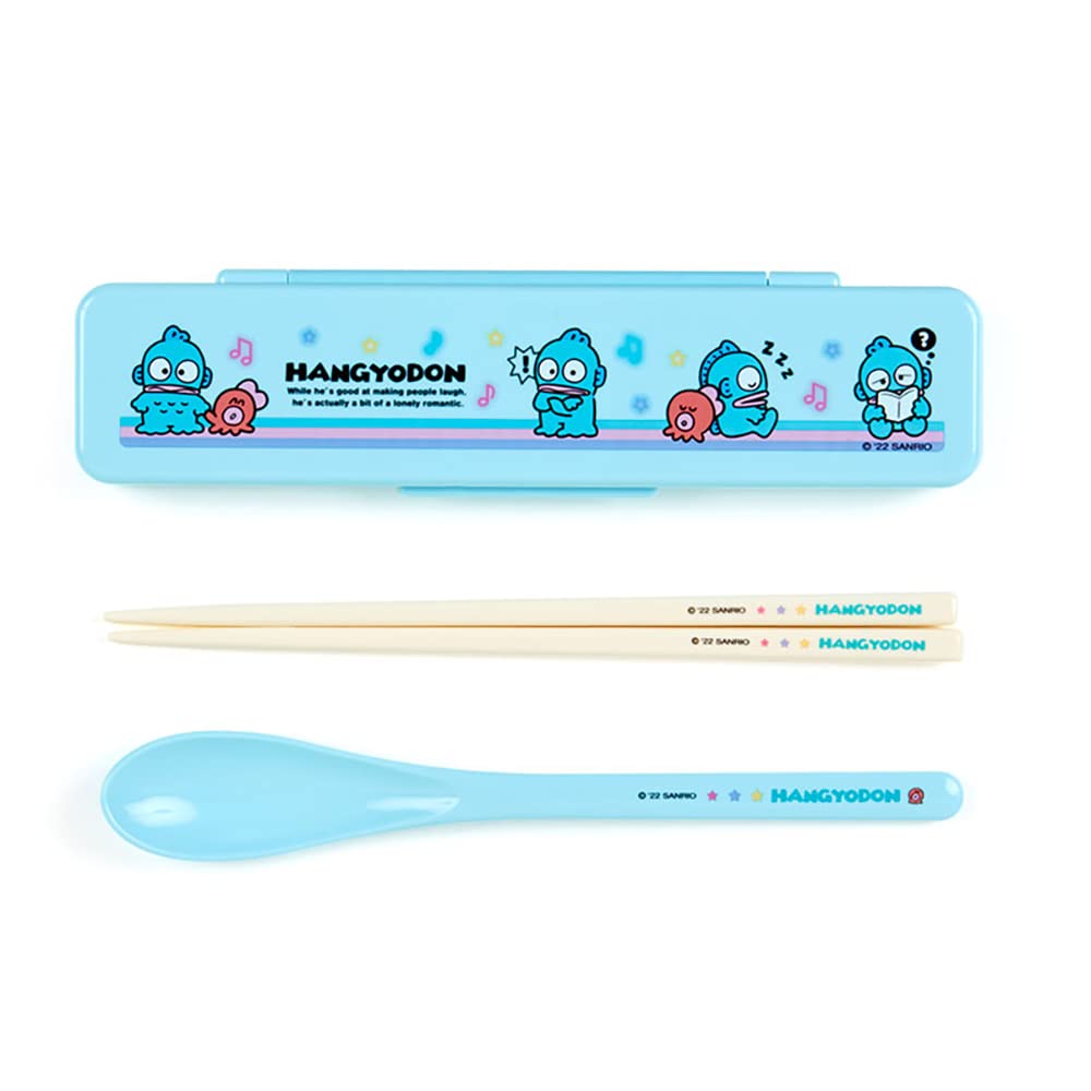 SANRIO Chopsticks And Spoon Set Hangyodon- Japan Figure Store - #1 Bring To You The Best Japanese Goods