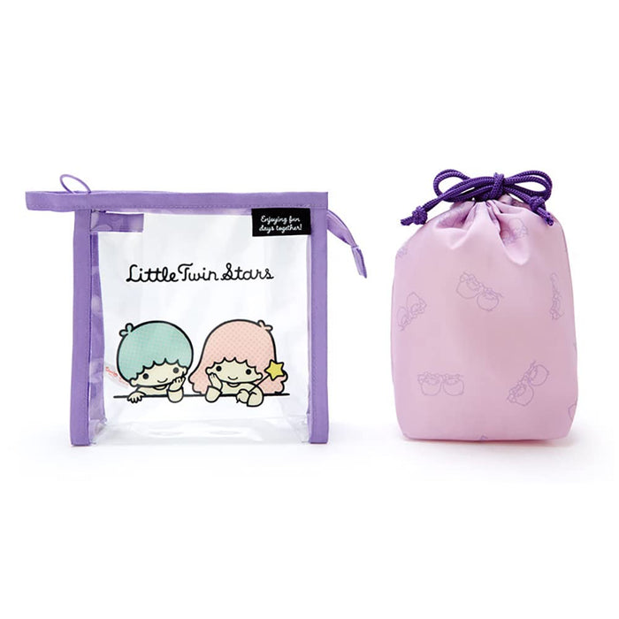 Sanrio 339661 Little Twin Stars Clear Pouch With Purse Simple Design Little Twin Stars Clear Pouch- Japan Figure Store - #1 Bring To You The Best Japanese Goods