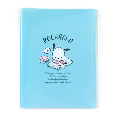 Sanrio Pochacco 6 Pocket Clear File Japan 549801 | Zippered- Japan Figure Store - #1 Bring To You The Best Japanese Goods