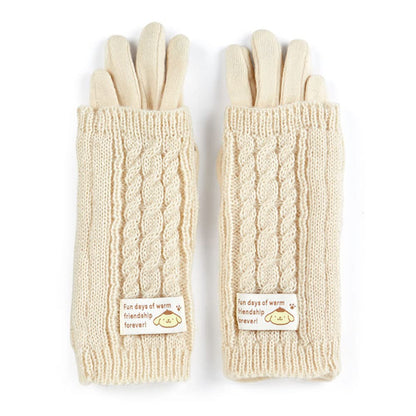 SANRIO 3Way Smartphone Gloves With Knit Cover Pom Pom Purin- Japan Figure Store - #1 Bring To You The Best Japanese Goods