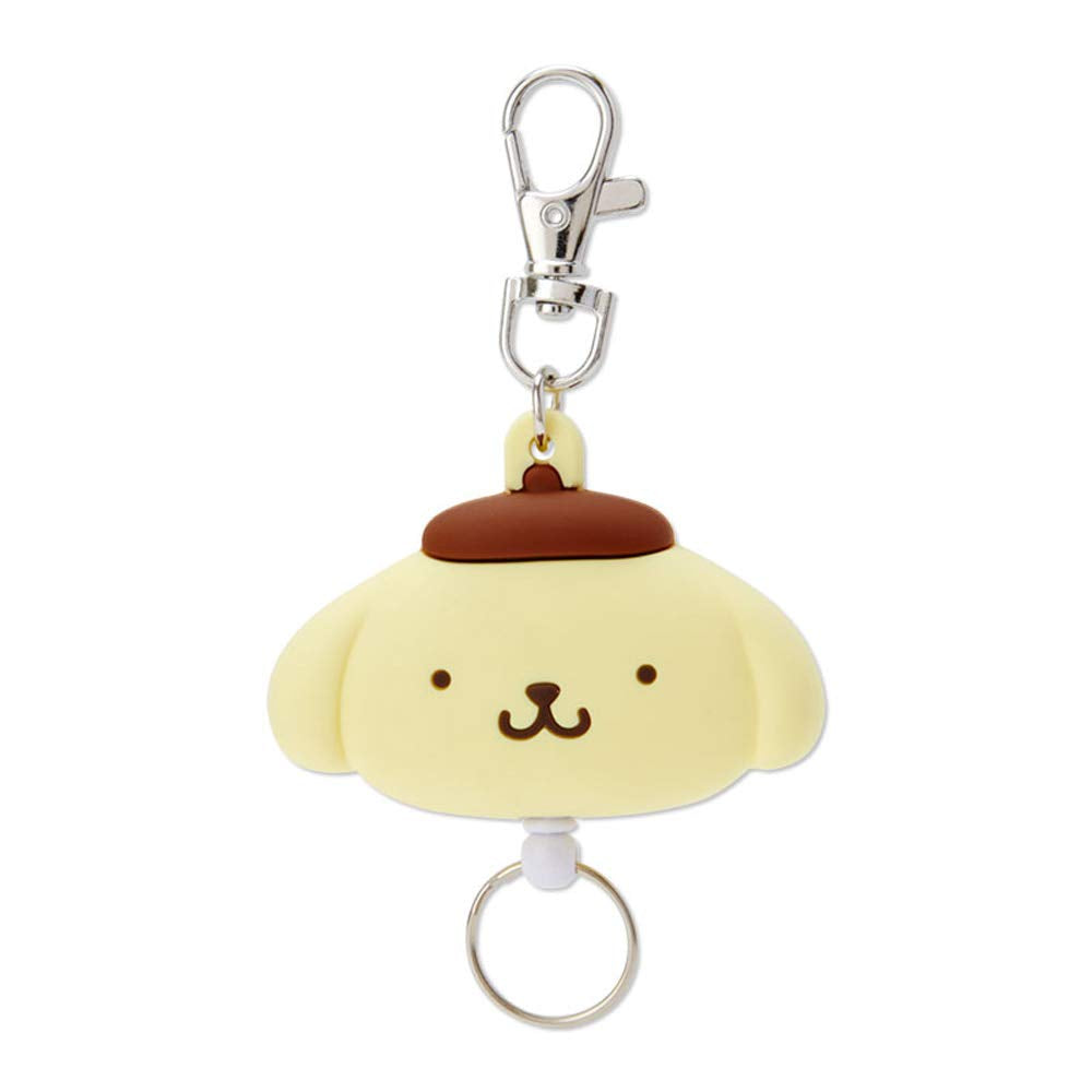 SANRIO Face Shaped Reel Keychain Pom Pom Purin- Japan Figure Store - #1 Bring To You The Best Japanese Goods
