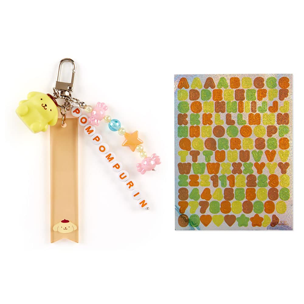 SANRIO Key Chain With Alphabet Stickers Pom Pom Purin- Japan Figure Store - #1 Bring To You The Best Japanese Goods
