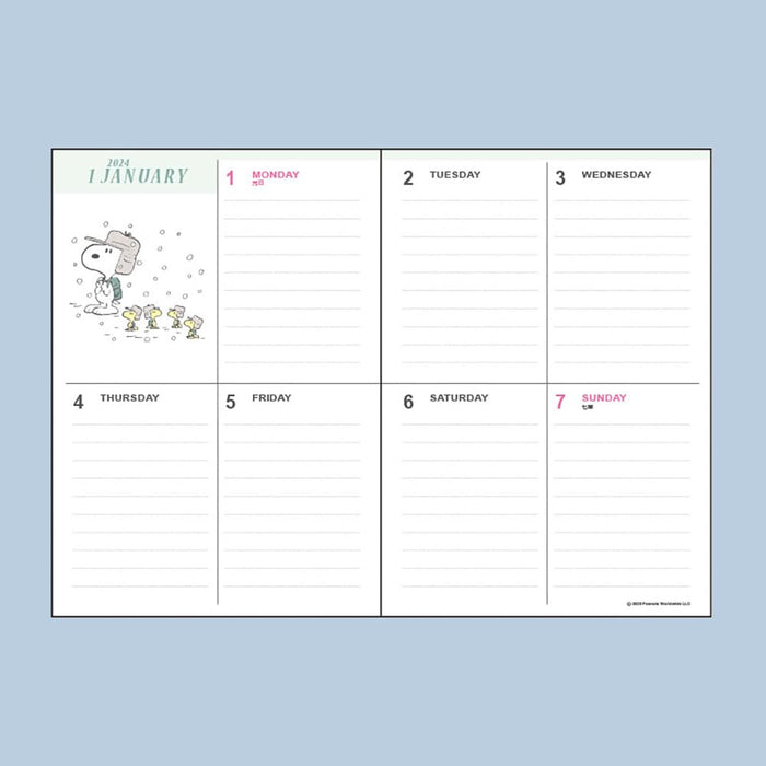 Sanrio Snoopy B6 Diary 2024 Japan | Block Type 704288- Japan Figure Store - #1 Bring To You The Best Japanese Goods