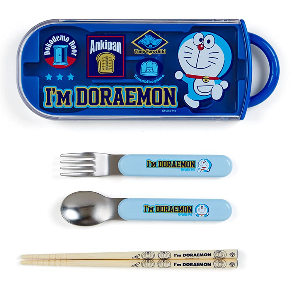 SANRIO Lunch Trio Set Fork, Spoon, Chopsticks Doraemon Blue- Japan Figure Store - #1 Bring To You The Best Japanese Goods