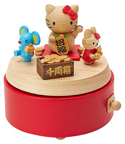 SANRIO Wooden Music Box Hello Kitty Lucky Charm- Japan Figure Store - #1 Bring To You The Best Japanese Goods