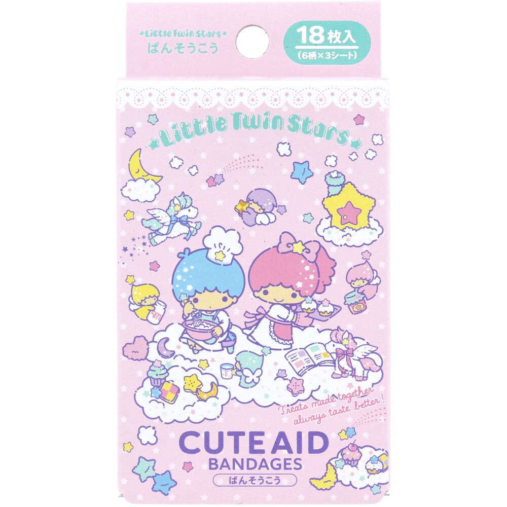 Santan Little Twin Stars Bandages 18Pcs Japan Kikirara Adhesive Bandages Kids Scar Tape 3 322471 Sanrio- Japan Figure Store - #1 Bring To You The Best Japanese Goods