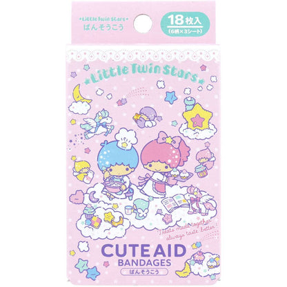 Santan Little Twin Stars Bandages 18Pcs Japan Kikirara Adhesive Bandages Kids Scar Tape 3 322471 Sanrio- Japan Figure Store - #1 Bring To You The Best Japanese Goods