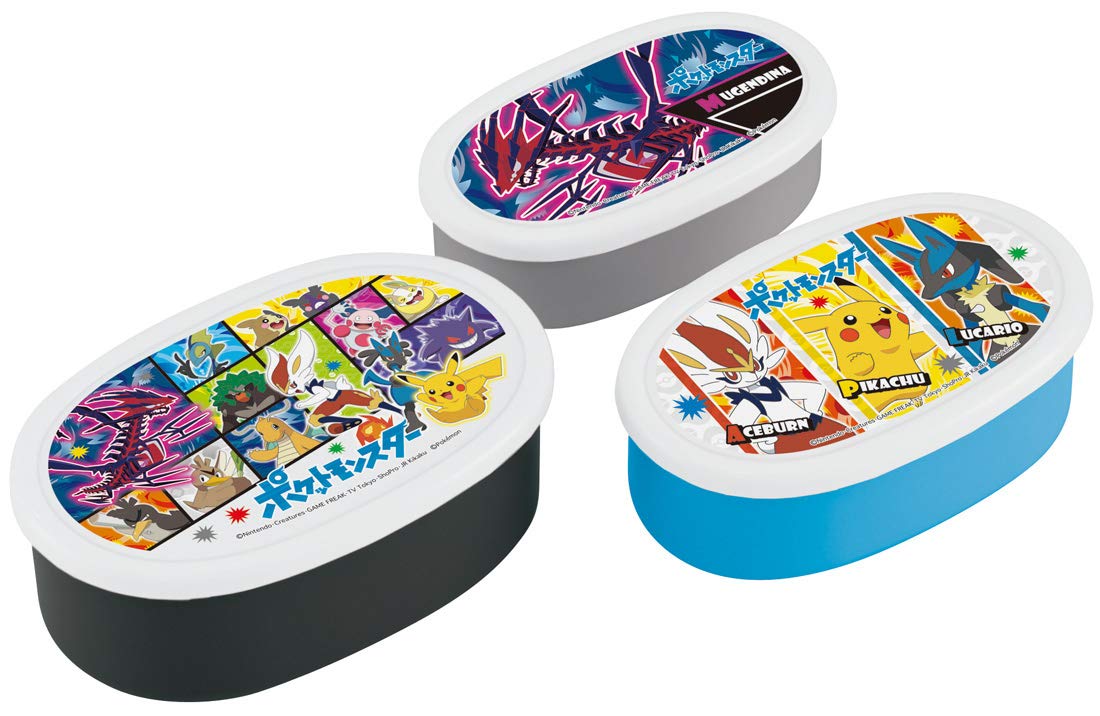 Skater Pokemon Antibacterial Storage Container Set Of 3 - Made In Japan - 860Ml - Srs3Sag- Japan Figure Store - #1 Bring To You The Best Japanese Goods