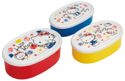 Skater Hello Kitty Bento Box Set Of 3 860Ml Made In Japan - Srs3S- Japan Figure Store - #1 Bring To You The Best Japanese Goods