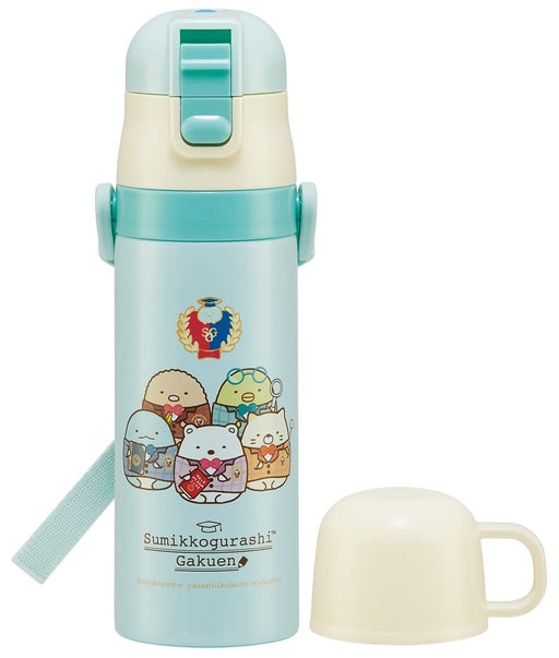 Skater Children&S 2-Way Stainless Kids Water Bottle With Cup 430Ml Sumikko Gurashi Gakuen Girls Skdc4-A- Japan Figure Store - #1 Bring To You The Best Japanese Goods