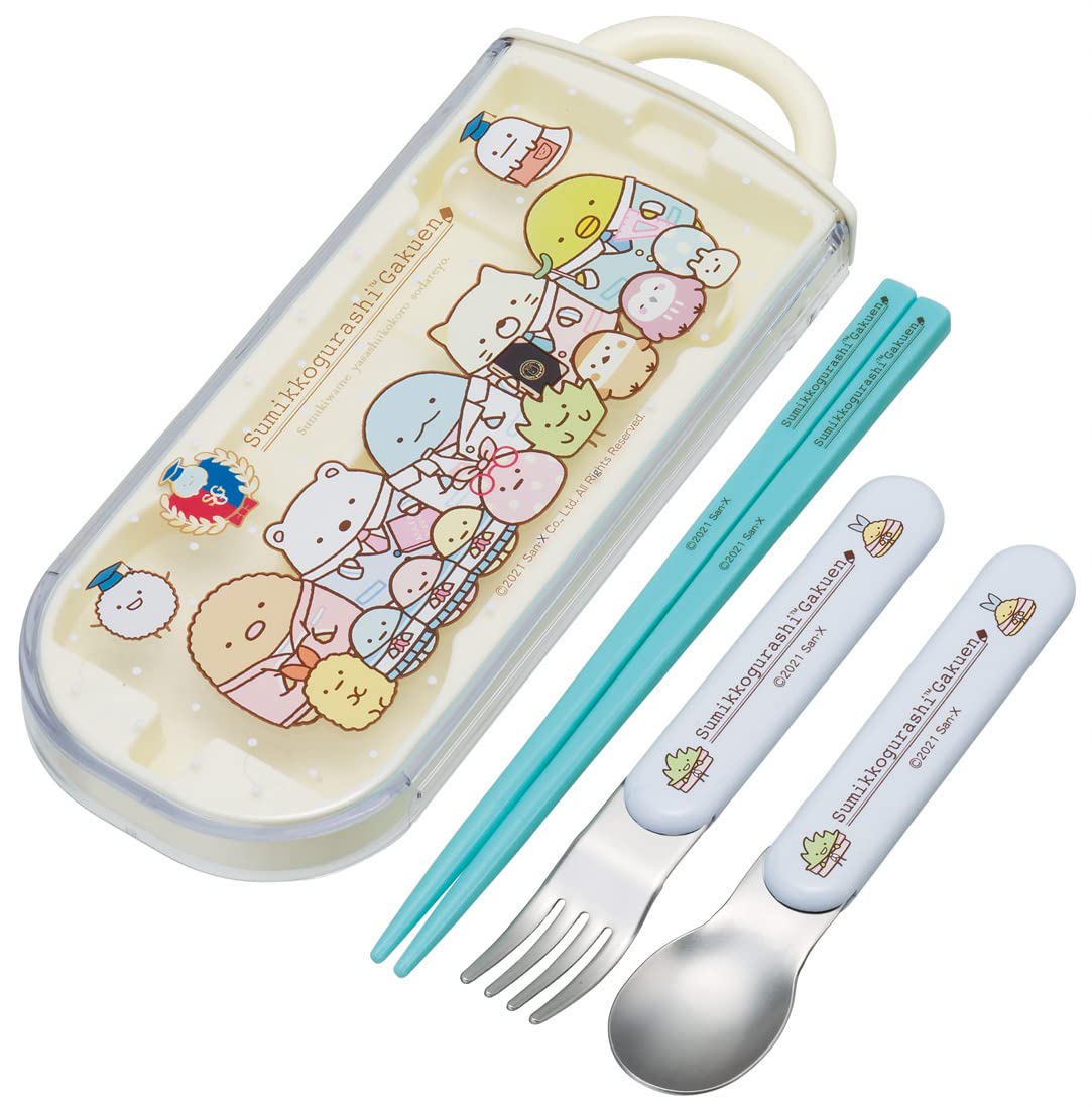 Skater Children&S Antibacterial Slide Trio Set Lunch Box Chopsticks Spoon Fork Sumikko Gurashi Gakuen Girls Made In Japan Tacc2Ag-A- Japan Figure Store - #1 Bring To You The Best Japanese Goods