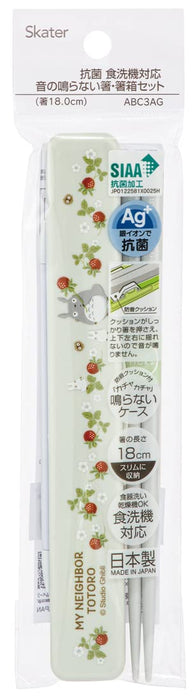 Skater 18cm My Neighbor Totoro Strawberry Studio Ghibli Antibacterial Chopsticks Set ABC3AG-A Made in Japan- Japan Figure Store - #1 Bring To You The Best Japanese Goods