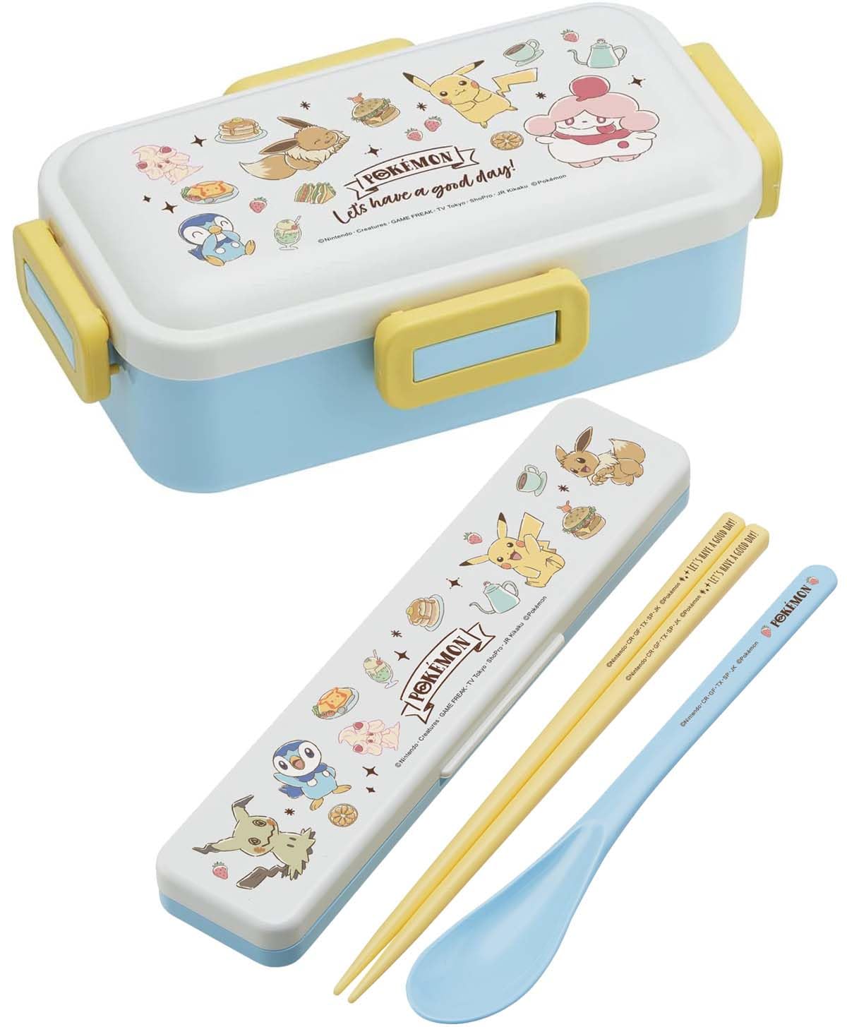 Skater Combi 18cm Antibac Chopsticks Spoon Set Pokemon Cafe Art Japan CCS3SAAG-A- Japan Figure Store - #1 Bring To You The Best Japanese Goods