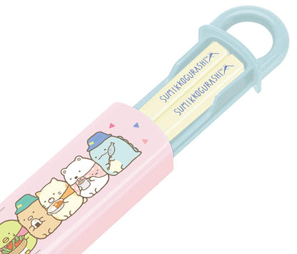 SKATER Sumikko Gurashi Camp Antibacterial Slide Chopstick With Case Set- Japan Figure Store - #1 Bring To You The Best Japanese Goods