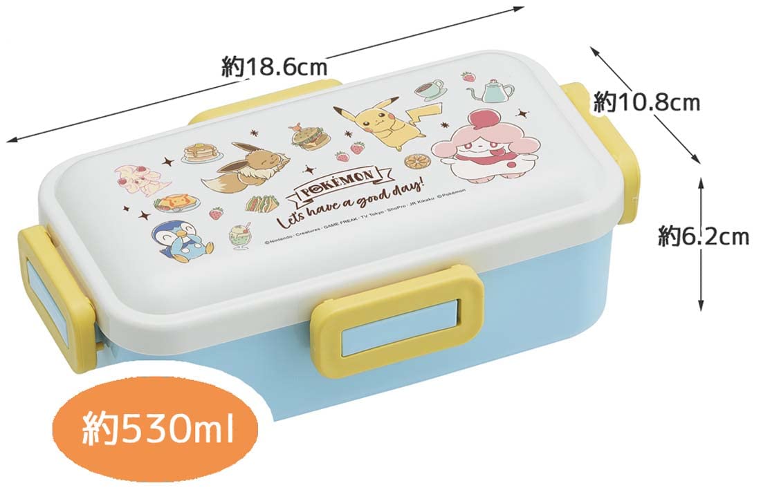 Skater Lunch Box Pokemon Cafe Art 530ml PFLB6AG-A Antibac Fluffy Dome Lid Women Japan- Japan Figure Store - #1 Bring To You The Best Japanese Goods