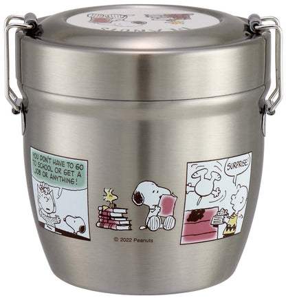 Skater Japan Stainless Steel Insulated Bento Box Snoopy Comic 550Ml- Japan Figure Store - #1 Bring To You The Best Japanese Goods