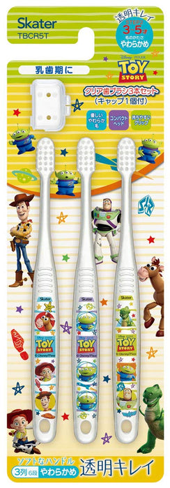 SKATER Clear Soft Toothbrush Set 3 Pcs For Kindergarten Kids Toy Story- Japan Figure Store - #1 Bring To You The Best Japanese Goods