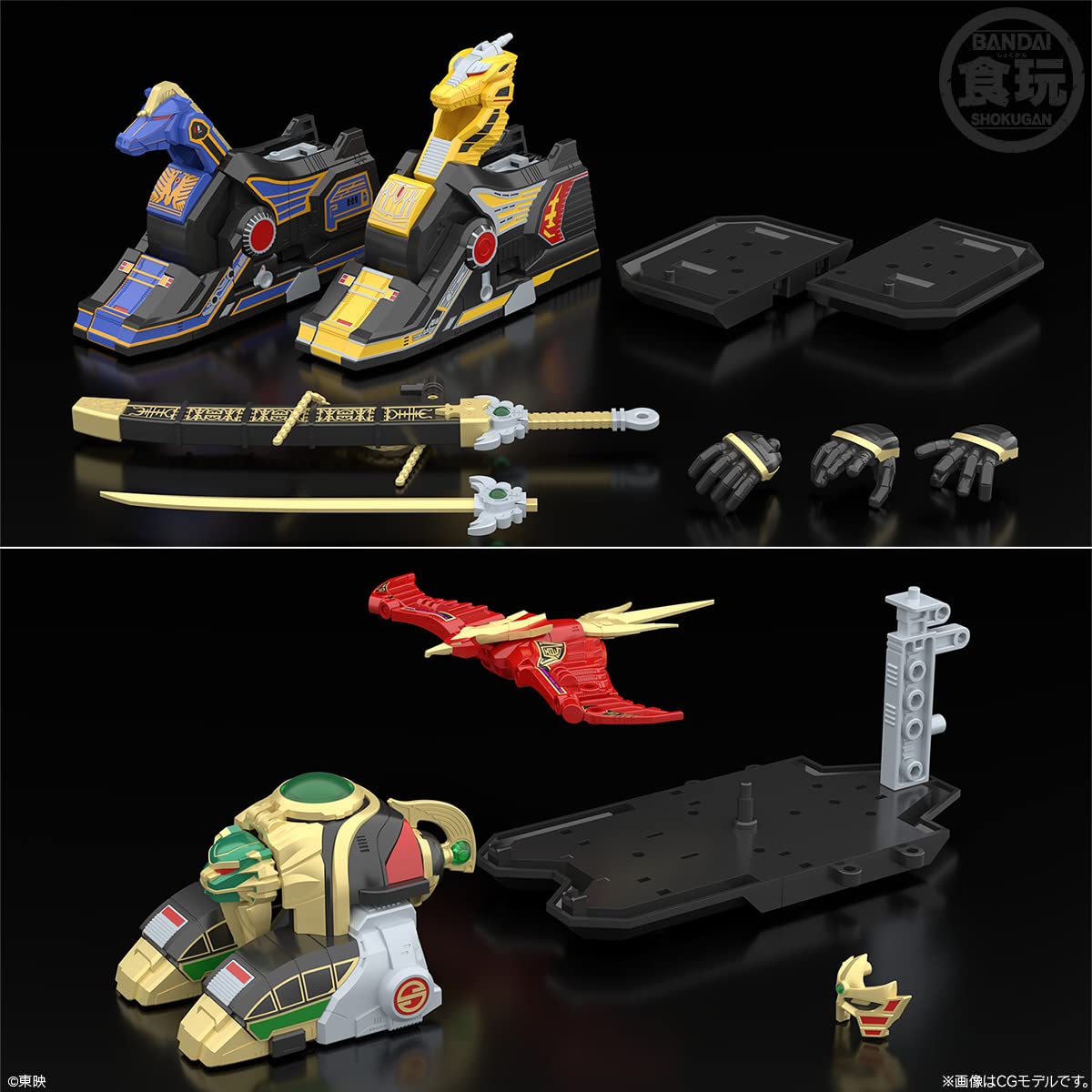 Bandai Japan Smp Five-Star Coalescence Dalian King Candy Toy 3Pcs + Ramune Candy Gosei Sentai Dairanger- Japan Figure Store - #1 Bring To You The Best Japanese Goods